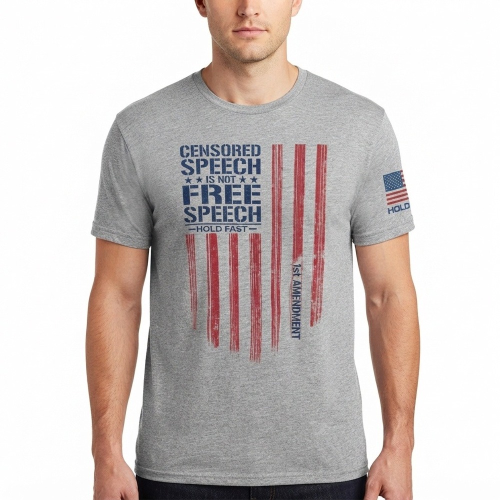 Hold Fast Shirt Mens L Censored Speech Is Not Free Speech 1st Amendment T-Shirt
